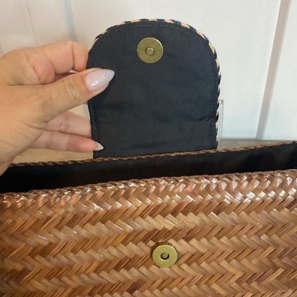 Kultura Hand Woven Brown Clutch with Embroidered Patterned Flap - Picture 5 of 9